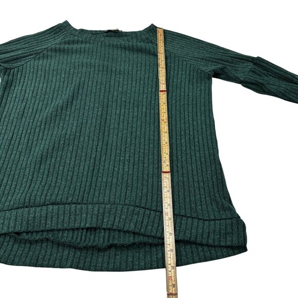 Chenault Womens Ribbed Knit Emerald Green Long Sleeve Top S - Picture 5 of 10